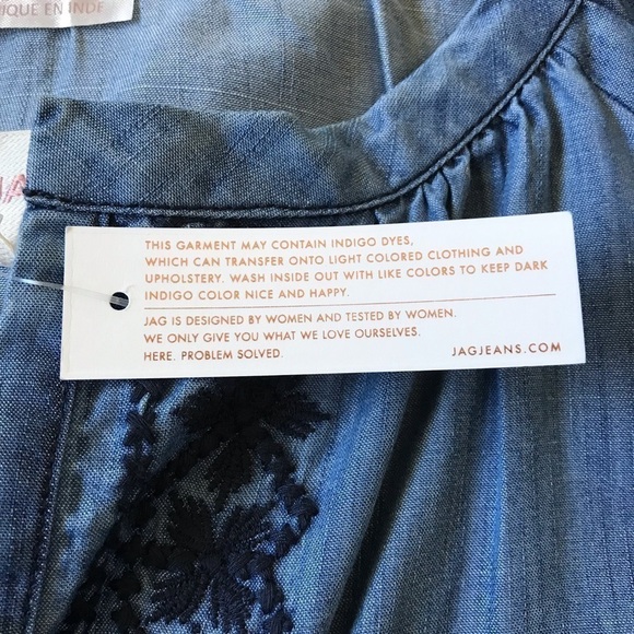 Jag Casper Chambray Blouse Shirt Top Small - Picture 4 of 6